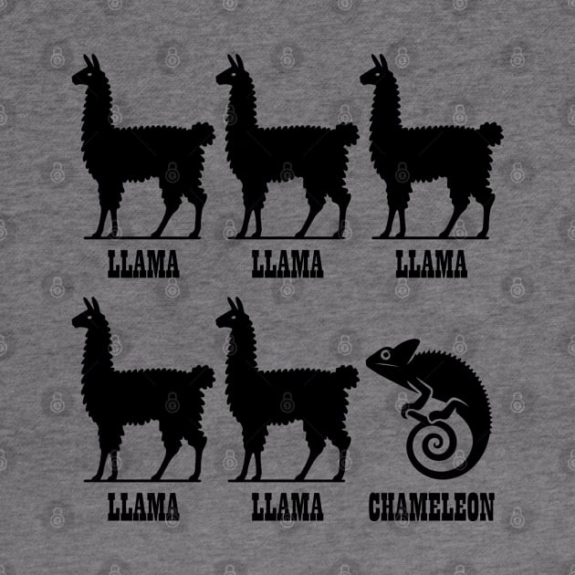 Llama Llama Llama Llama Llama Chameleon (Black) by inotyler